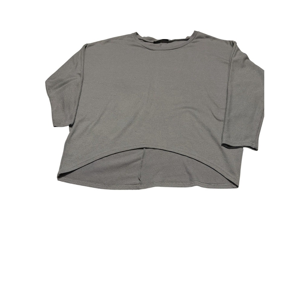 Zanzea Collection Gray High Low Oversized Knit Top 3/4 Sleeve Size M